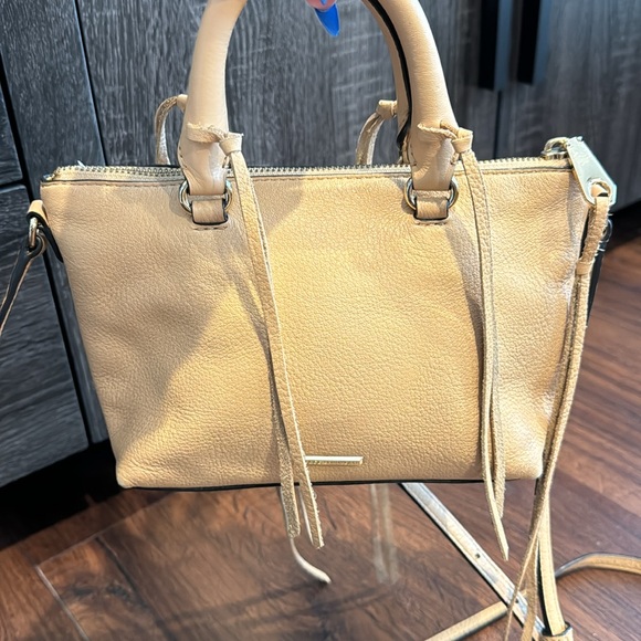 Rebecca Minkoff Pre Loved Boho Tan MOTO Crossbody Bag with top zipper. - Picture 2 of 8